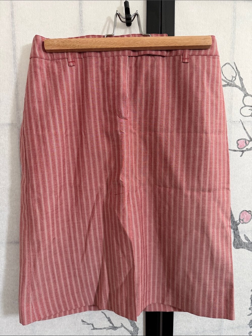 Max & Co Red and White Striped Skirt